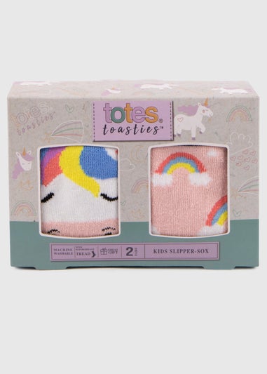 Totes Toasties Pink Childrens Original Slipper Socks (Twin Pack)