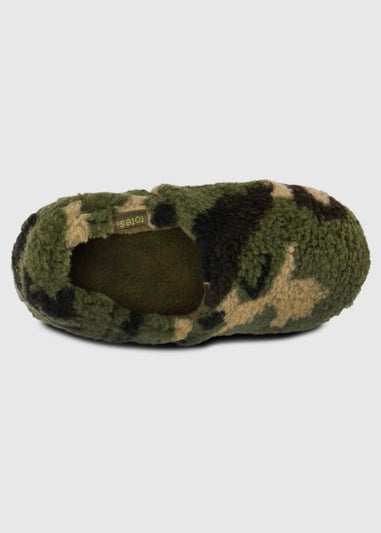 Totes Toasties Green Boys Short Full Back Slippers