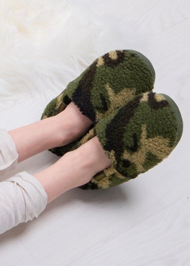 Totes Toasties Green Boys Short Full Back Slippers