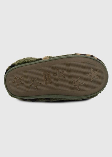 Totes Toasties Green Boys Short Full Back Slippers