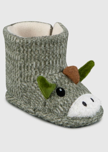 Totes Toasties Green Toddler Booties