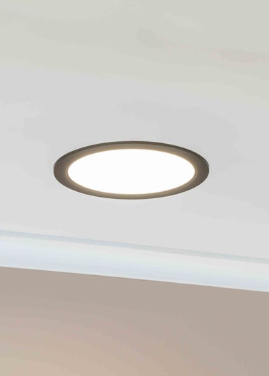 ValueLights Matte Black Flush Light with White Dome Shade Integrated LED