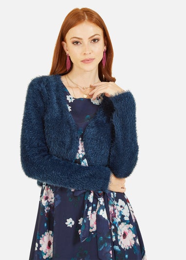 Yumi Navy Eyelash Knit Bolero