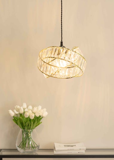 ValueLights Hudson Clear Drum Ceiling Pendant Shade (19cm x 30cm x 30cm)