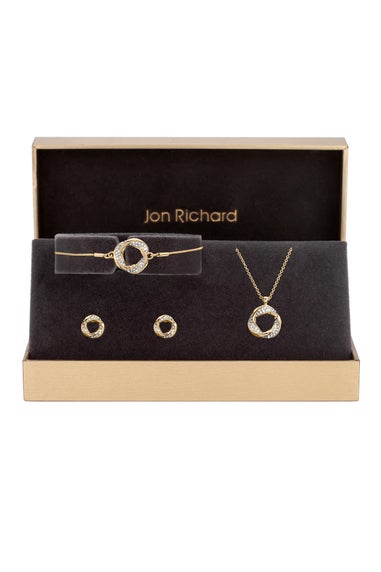 Jon Richard Rhodium Cubic Zirconia Pendant Set  - Gift Box