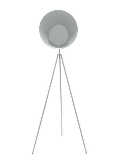 ValueLights Saffy Matte Grey Floor Lamp with Grey Shade (150cm x 59cm x 59cm)