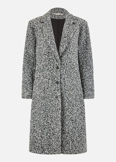 Yumi Grey Boucle Long Line Coat