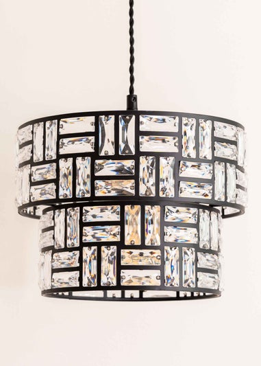 ValueLights Elise Metal  Black Tiered Ceiling Pendant Shade (19.5cm x 27cm x 27cm)