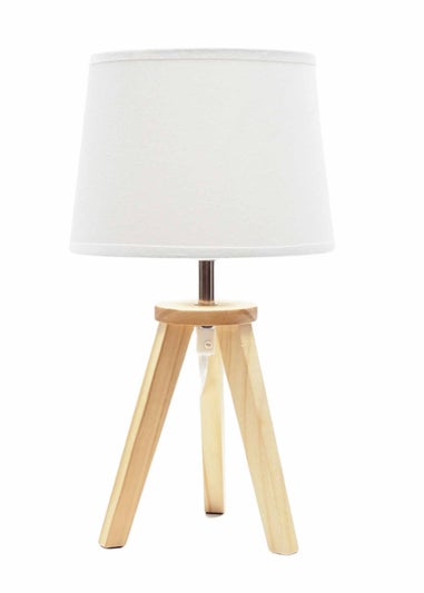 ValueLights Jackson Natural Table Lamp with Cream Tapered Shade