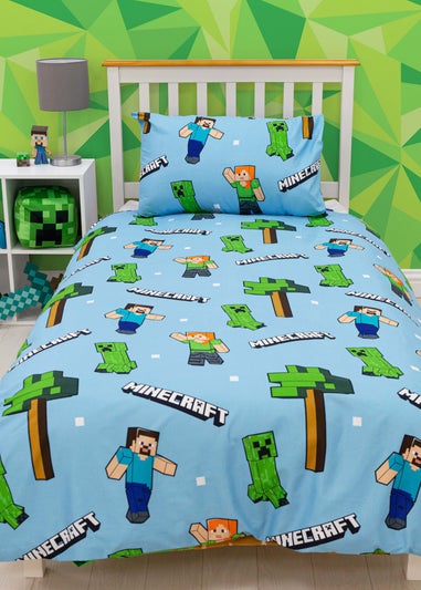 Minecraft Reversible 2 Sided Duvet Cover Set