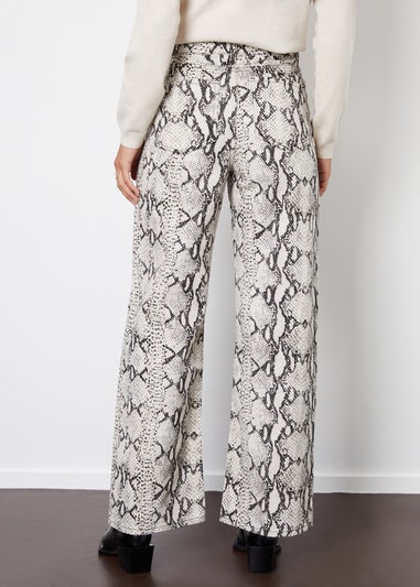 Threadbare Grey Soleil Snake Print Wide Leg Denim Jeans