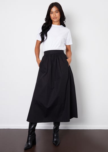 Threadbare Black Orkney Maxi Skirt with Pockets