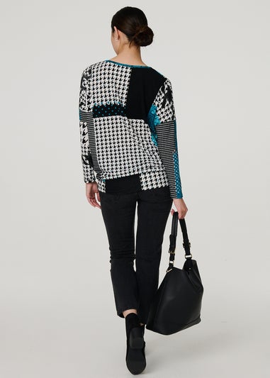 Izabel London  Patchwork Print Long Sleeve Top