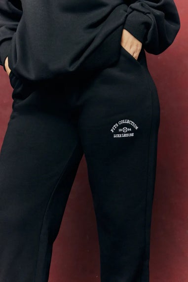 In The Style Black Fits Embroidered Co-Ord Joggers