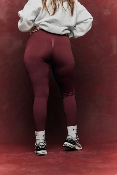 In The Style Burgundy Seamless High Waisted Bum Scrunch Leggings