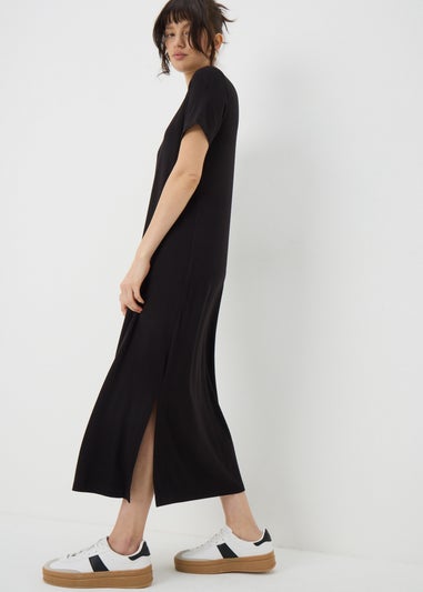 Black T-Shirt Midi Dress