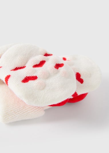 Baby Cream Valentines Heart Rattle Socks (Newborn-6mths)