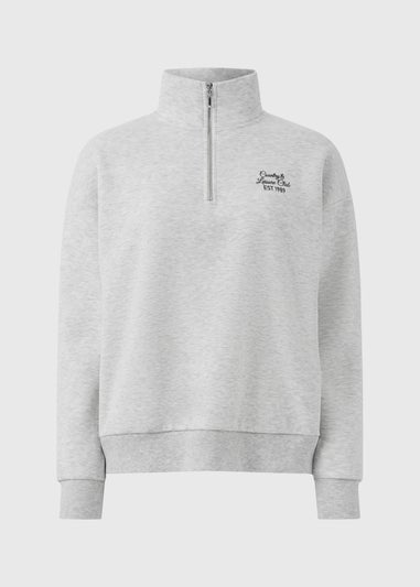 Grey Leisure Club Half Zip Sweatshirt