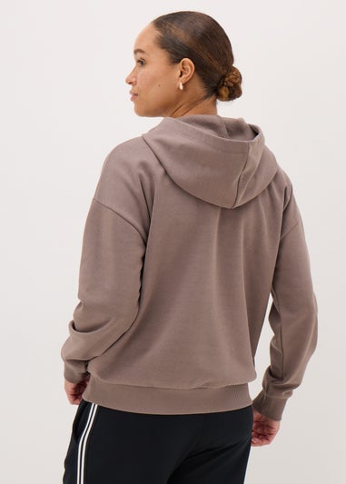 Brown Pilates Appliqué Hoodie