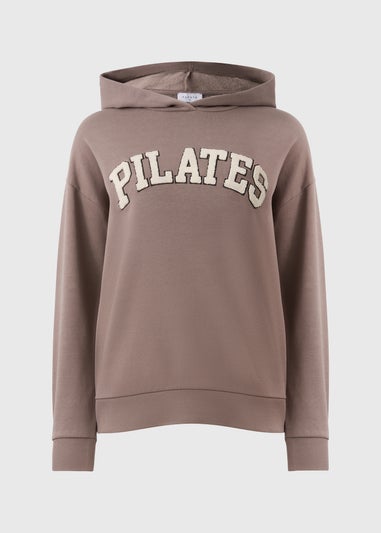 Brown Pilates Appliqué Hoodie