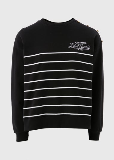 Black Breton Stripe Sweatshirt