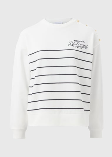 Ecru Breton Stripe Sweatshirt