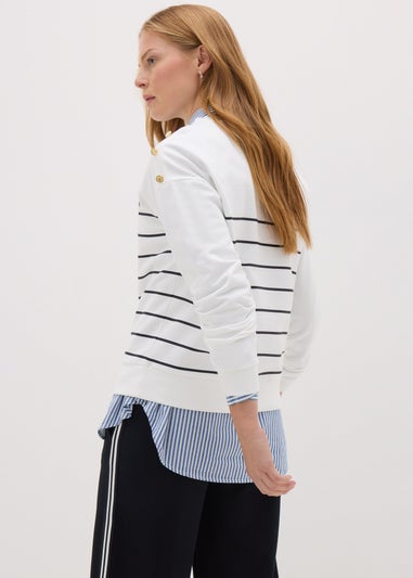 Ecru Breton Stripe Sweatshirt