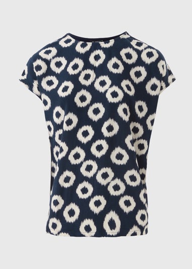 Et Vous Navy Scratch Jersey Back Top