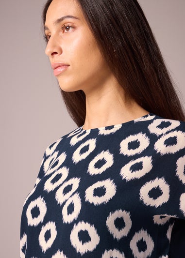 Et Vous Navy Scratch Jersey Back Top