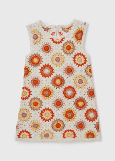 Girls Orange Crochet Dress (1-7yrs)