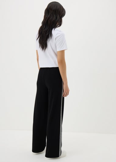 Black Side Stripe Wide Leg Trousers