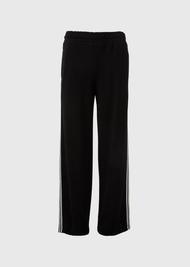 Black Side Stripe Wide Leg Trousers