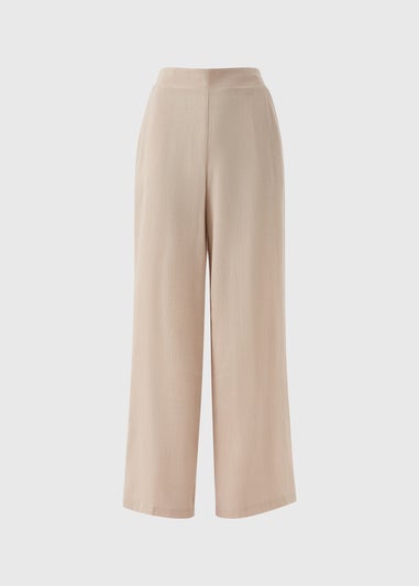 Et Vous Beige Co Ord Textured Wide Leg Trousers