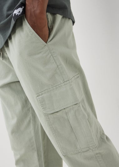 Sage Linen Cargo Trousers