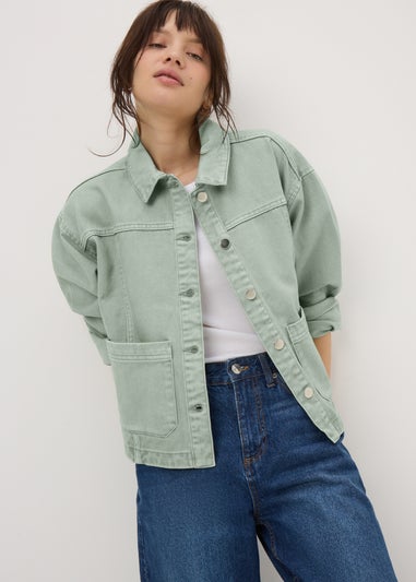 Sage Denim Shacket