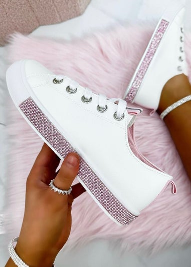 Love Lemonade Pink Crystal Deluxe Trim Trainers