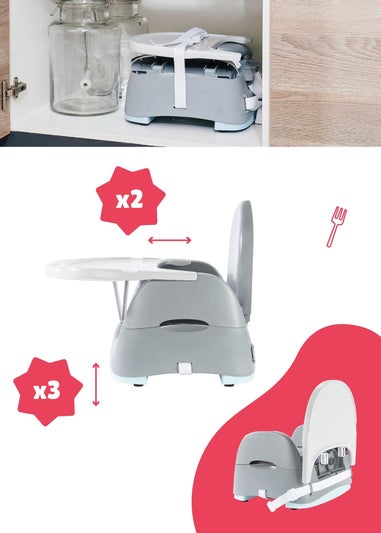 Badabulle Grey Bear Comfort Height Adjustable Booster Seat