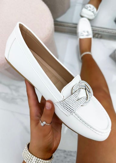 Love Lemonade White Sparkly Infinity Loafers