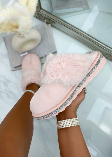 Love Lemonade Pink Sparkly Deluxe Snugg Slippers