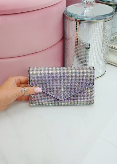 Love Lemonade White Glow Crystal Shimmer Mini Crossbody Bag