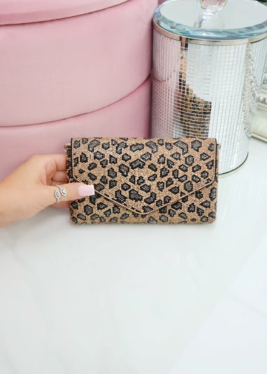 Love Lemonade Leopard Crystal Shimmer Mini Crossbody Bag