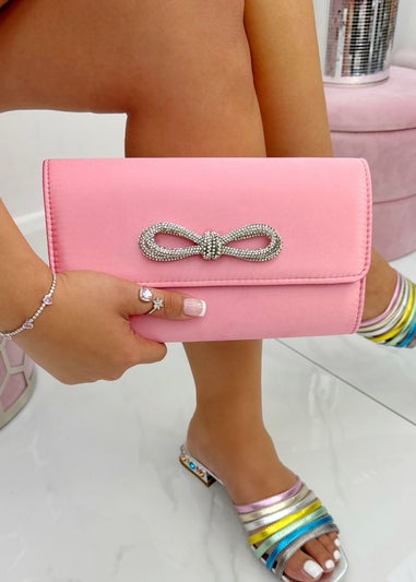 Love Lemonade Pink Crystal Sassy Bow Bag