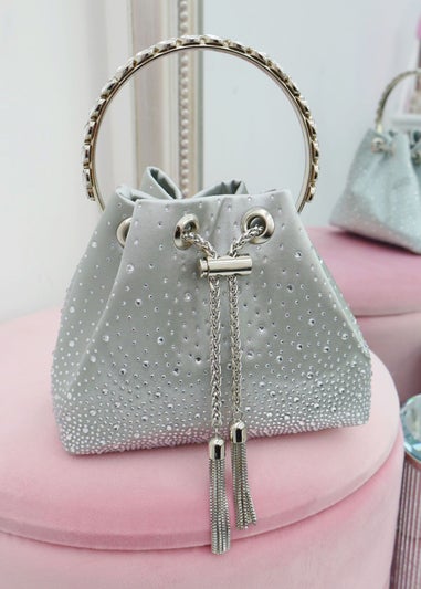 Love Lemonade Silver Crystal Embellished Tassel Handbag Limited Edition