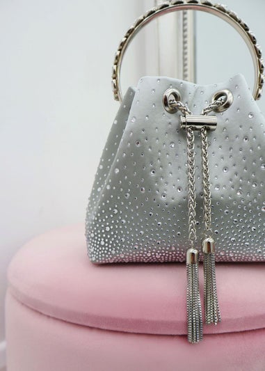 Love Lemonade Silver Crystal Embellished Tassel Handbag Limited Edition