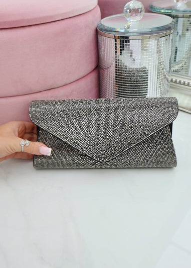 Love Lemonade Black Crystal Dazzle Clutch Bag