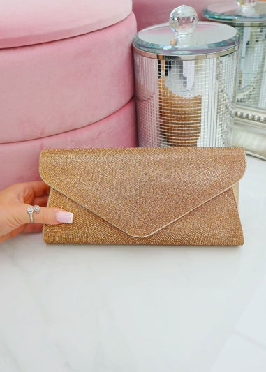 Love Lemonade Gold Crystal Dazzle Clutch Bag