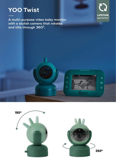 Babymoov Green Yoo Twist Motorised Baby Video Monitor