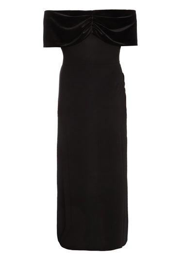 Quiz Black Curve Bardot Maxi Dress