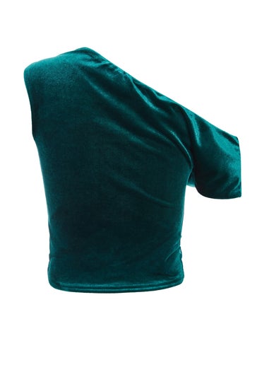 Quiz Green Velvet Asymmetric top