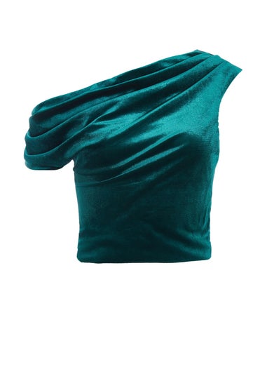 Quiz Green Velvet Asymmetric top